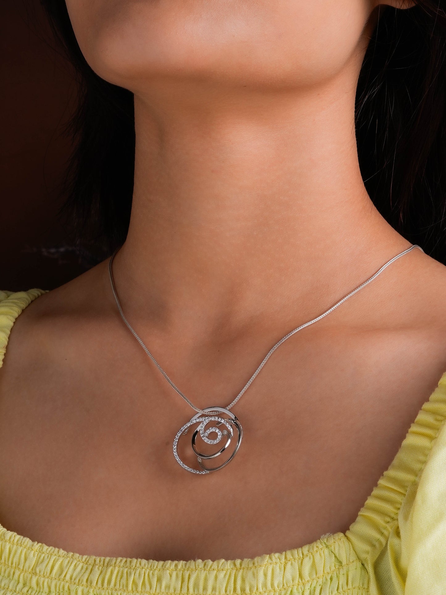 Concentric Zircon Pendant Set