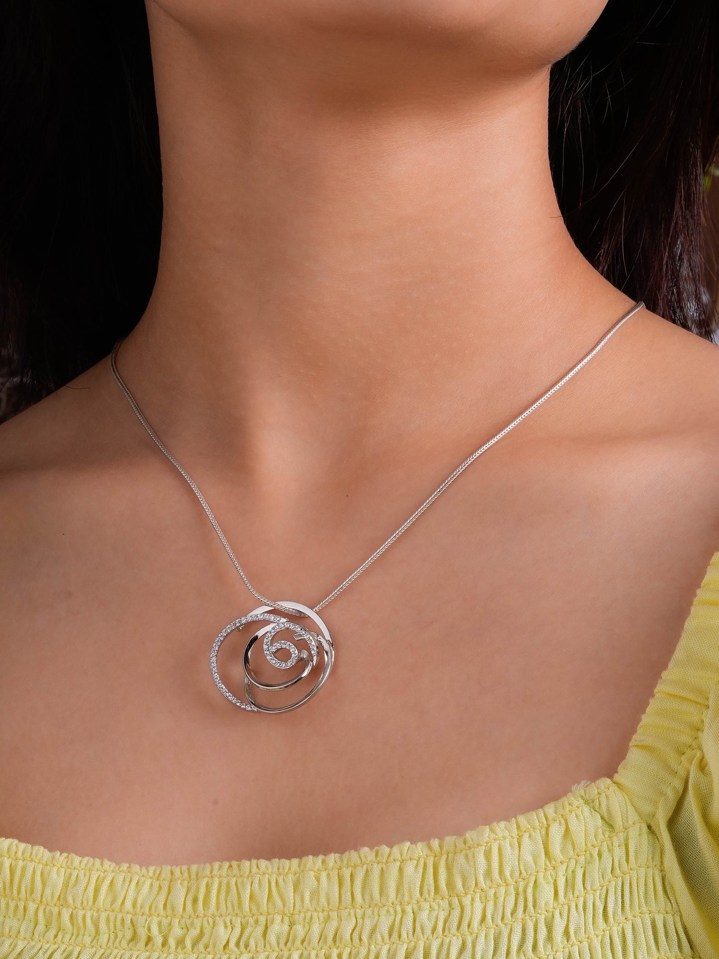 Concentric Zircon Pendant Set