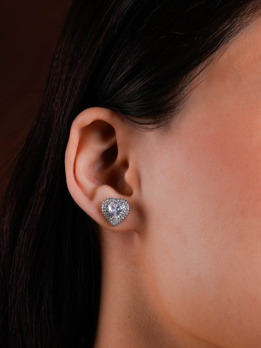 Heart Solitaire In Silver