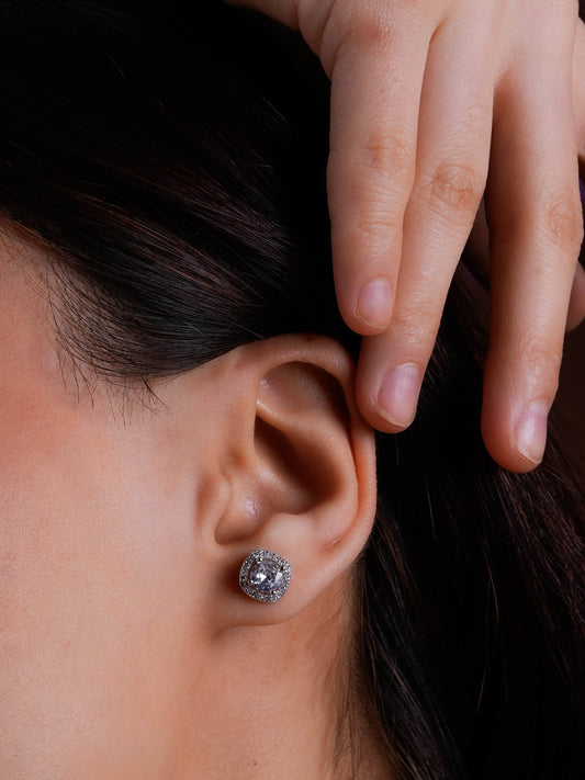 Cusion Cut Solitaires in Silver