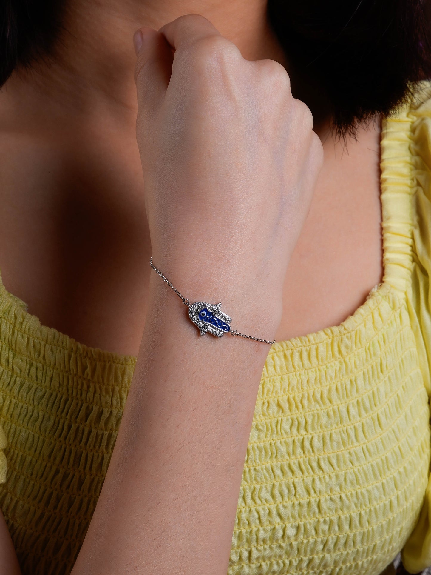 Hamsa Zircon Bracelet