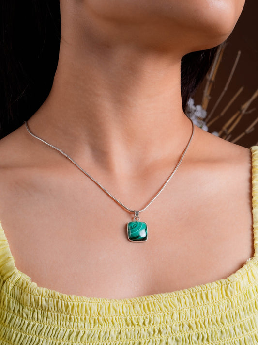 Semiprecious Square Stone Pendants