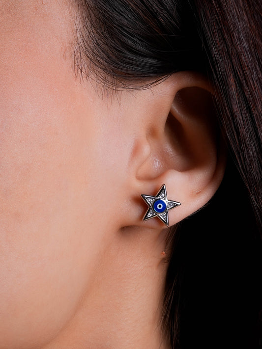 Star Evil Eye Silver Studs