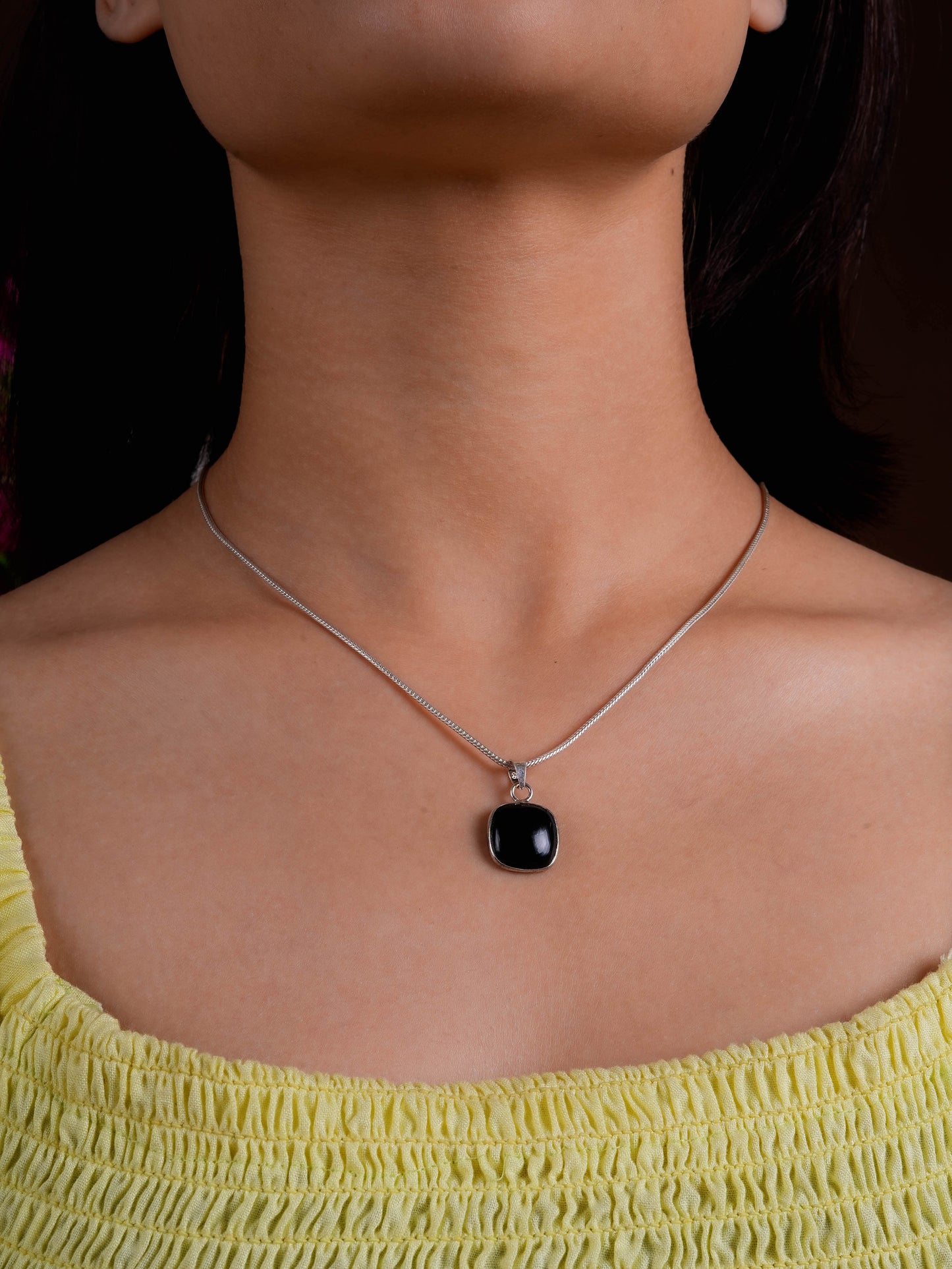 Semiprecious Square Stone Pendants