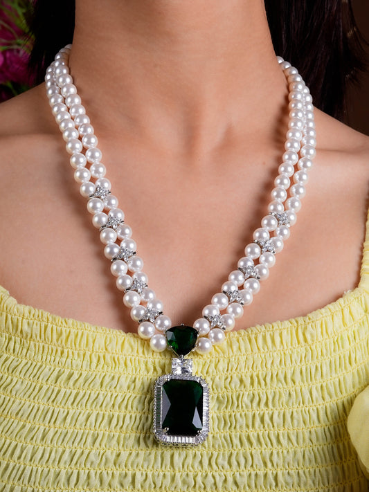 Imperial Green Emerald Pendant Necklace