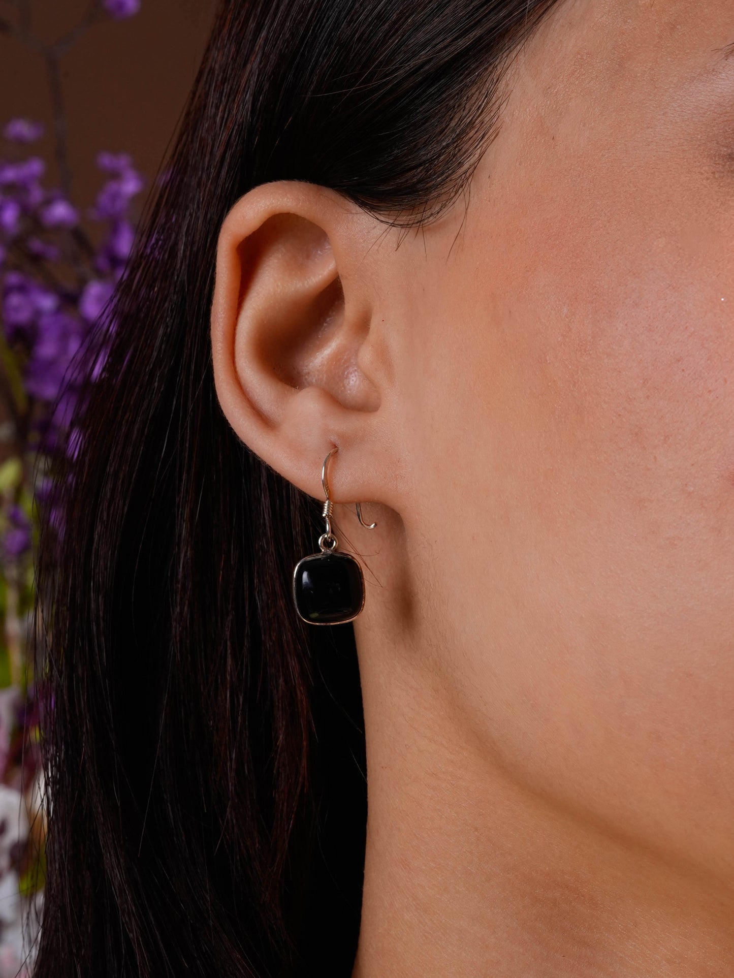 Minimal Black Onyx Set In Silver