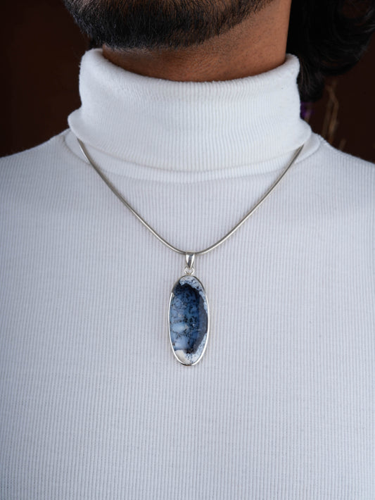 Dendrite Opal Silver Pendant