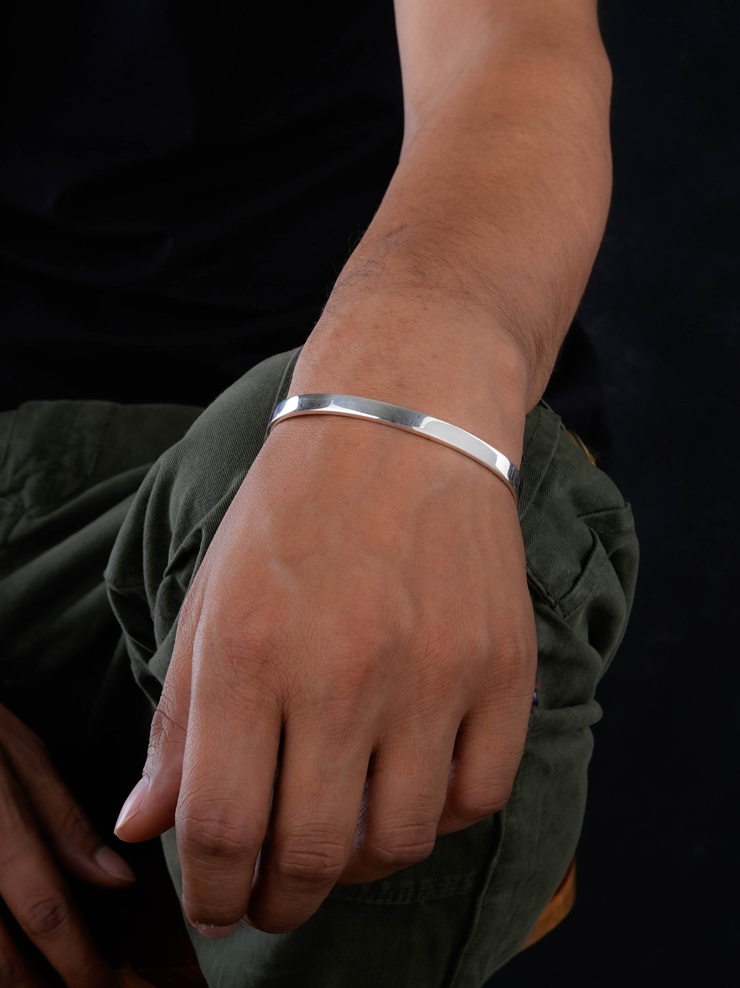 Rustic Men Silver Kada