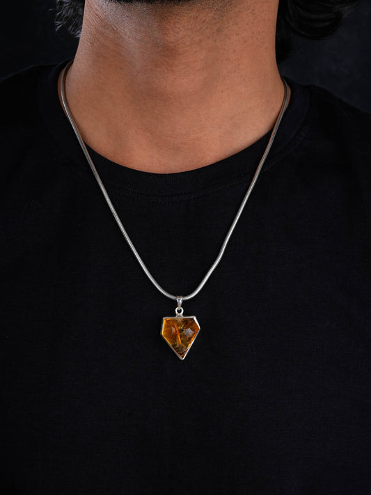 Natural Citrine Arrow Pendant