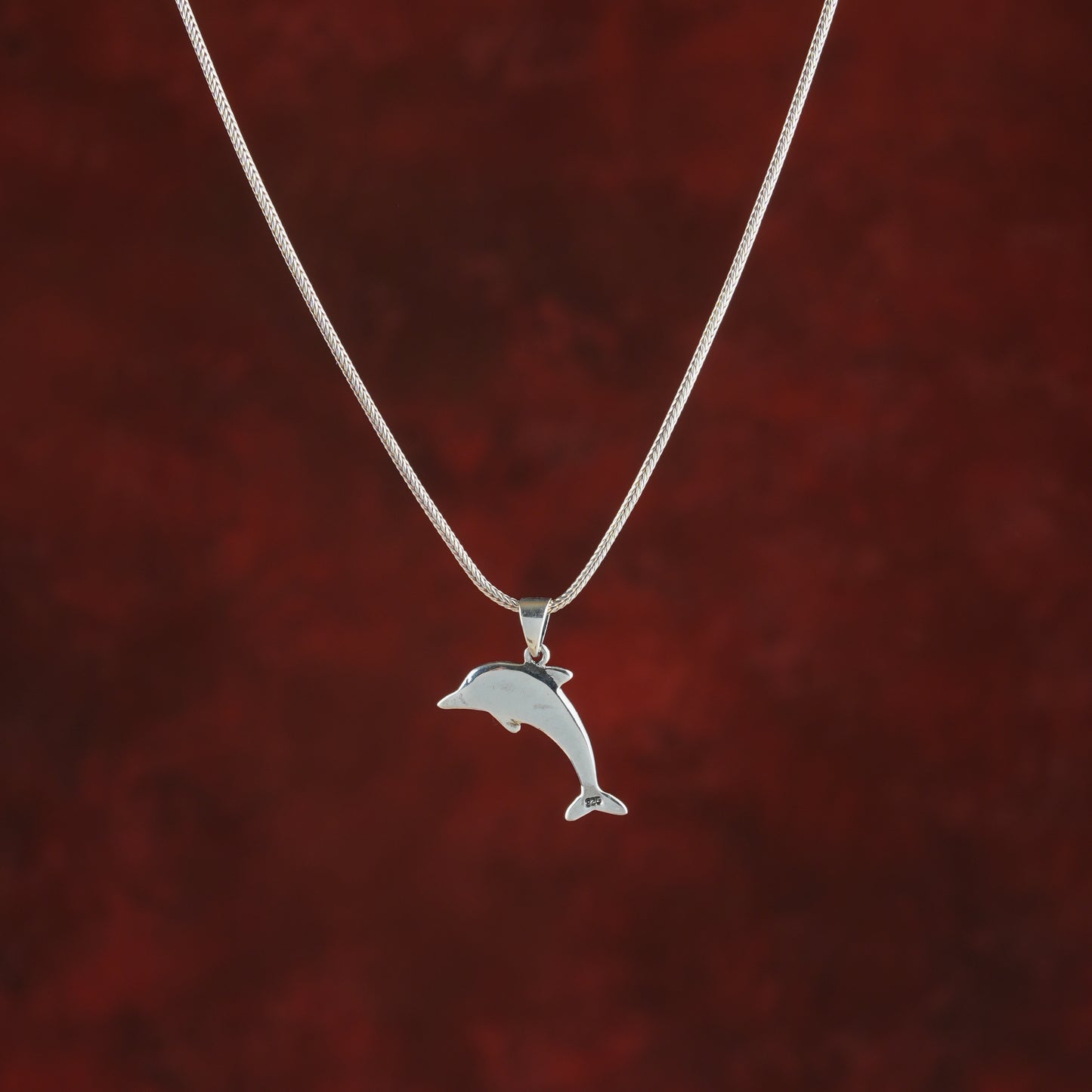 Teal Dolphins in Silver And Blue Opal