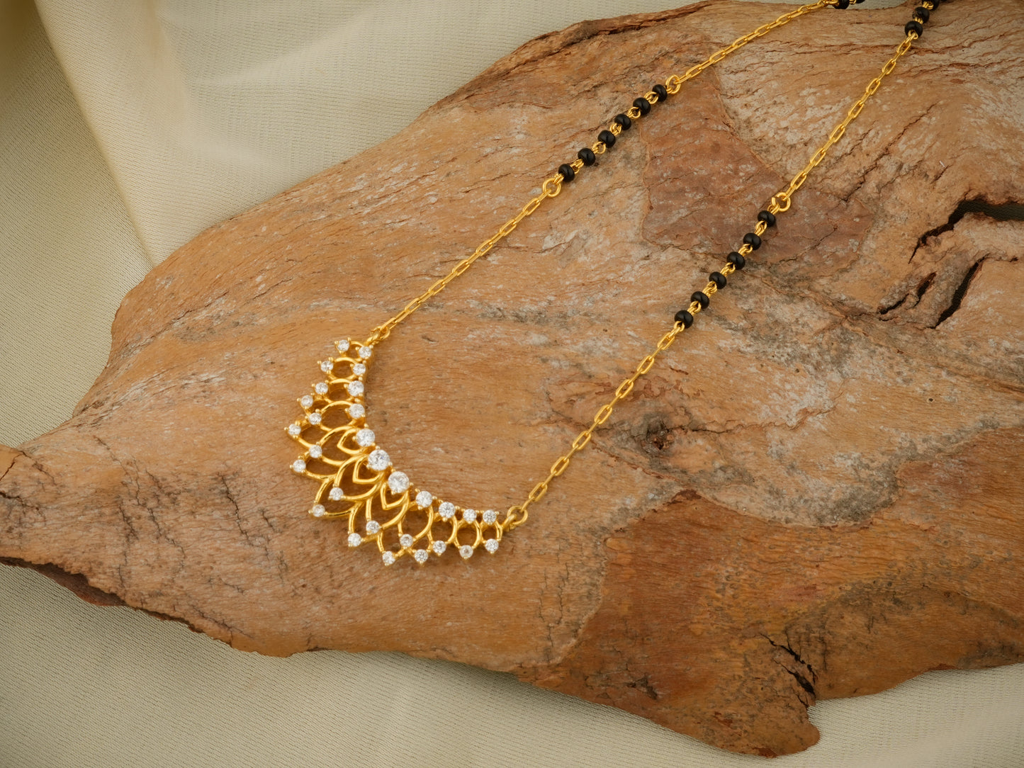 Half Moon Silver Gold Plated Mangalsutra