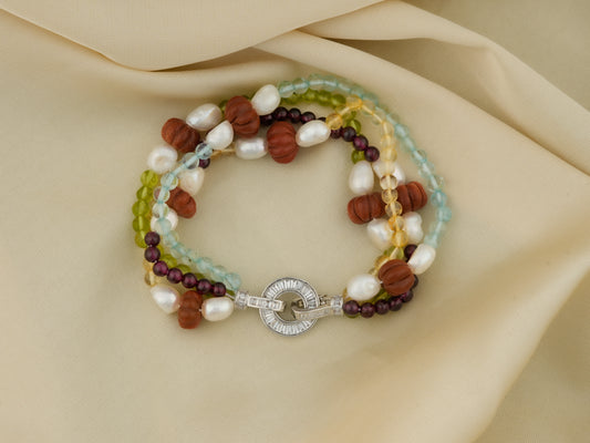 Pearl And Multi Stone Bracelet
