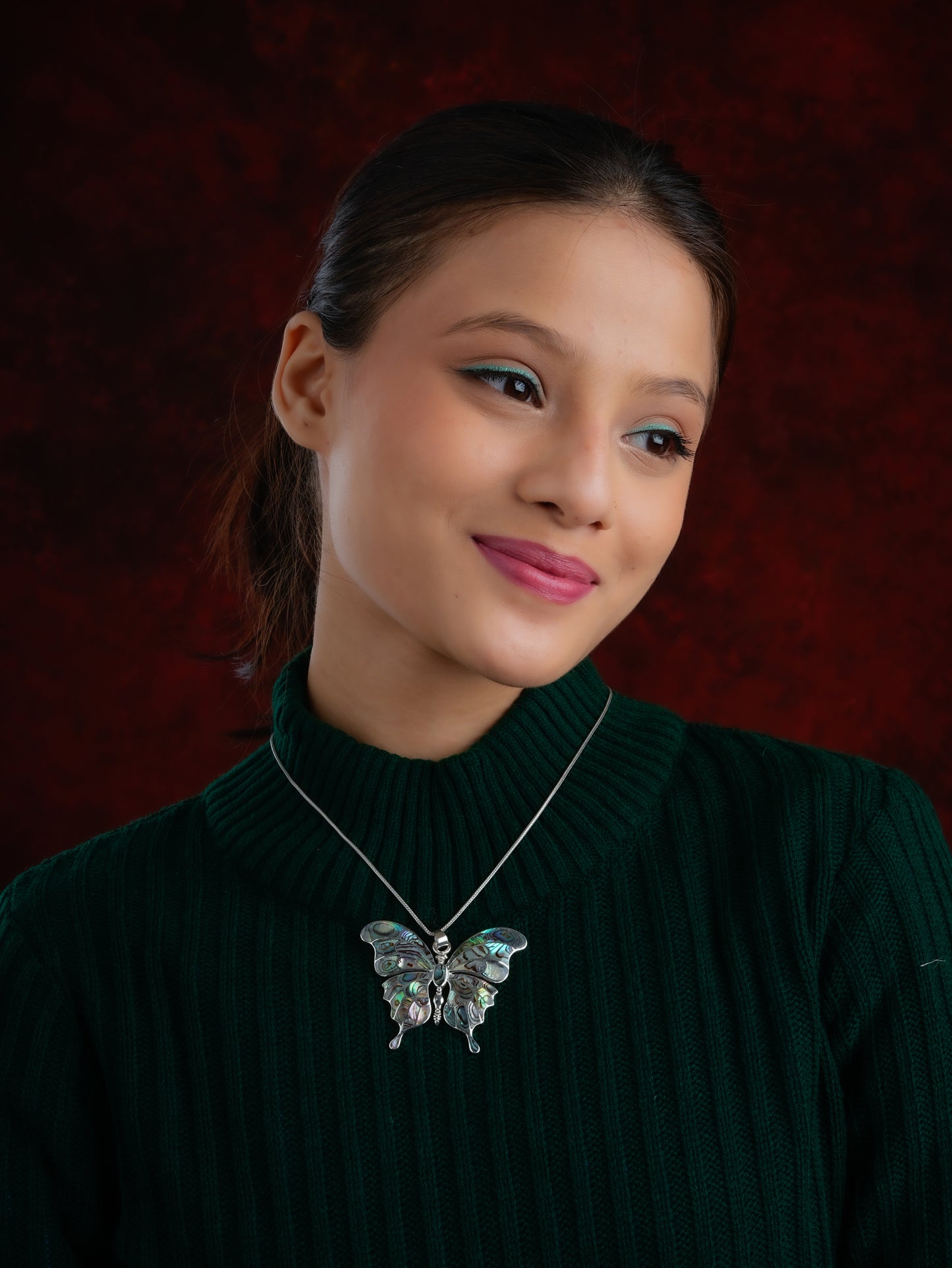 Oriental Abalone Butterfly Pendant