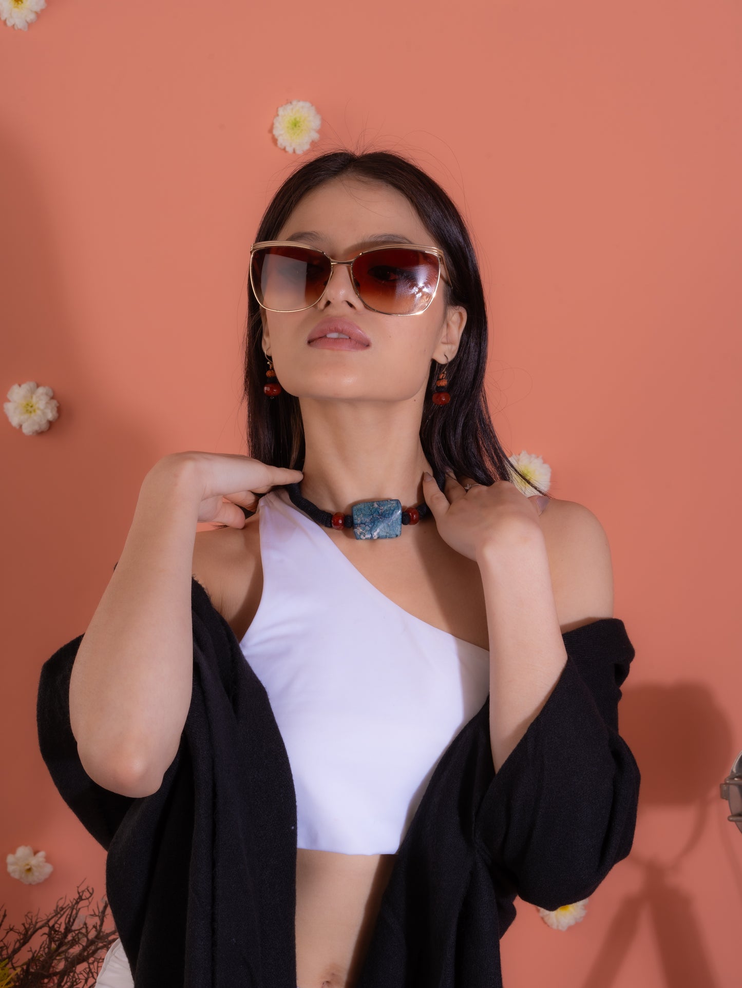 Blue Agates and Carnelian Choker