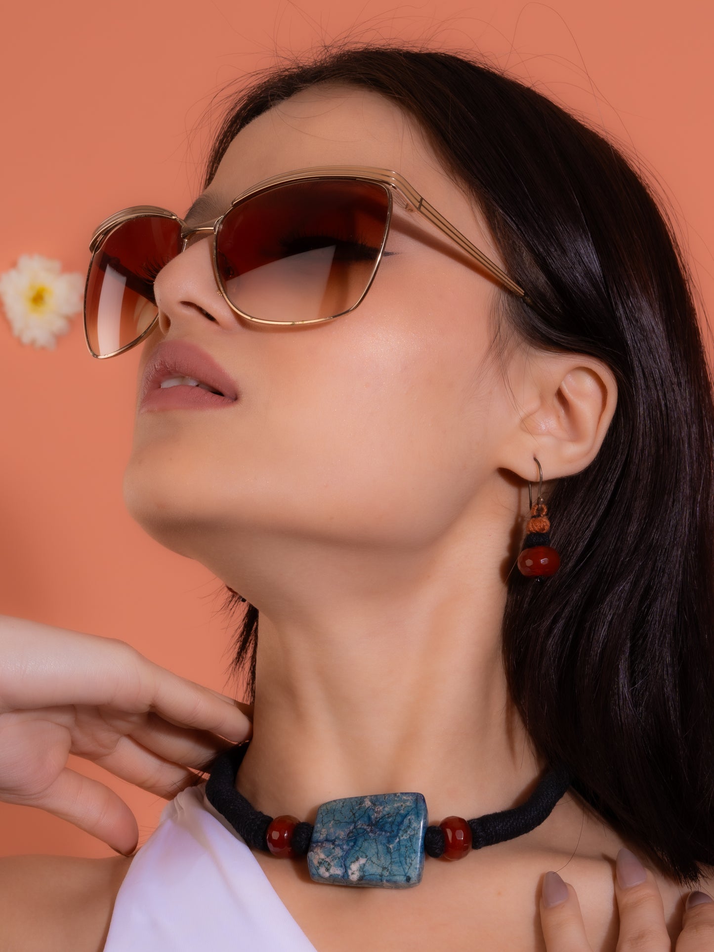 Blue Agates and Carnelian Choker