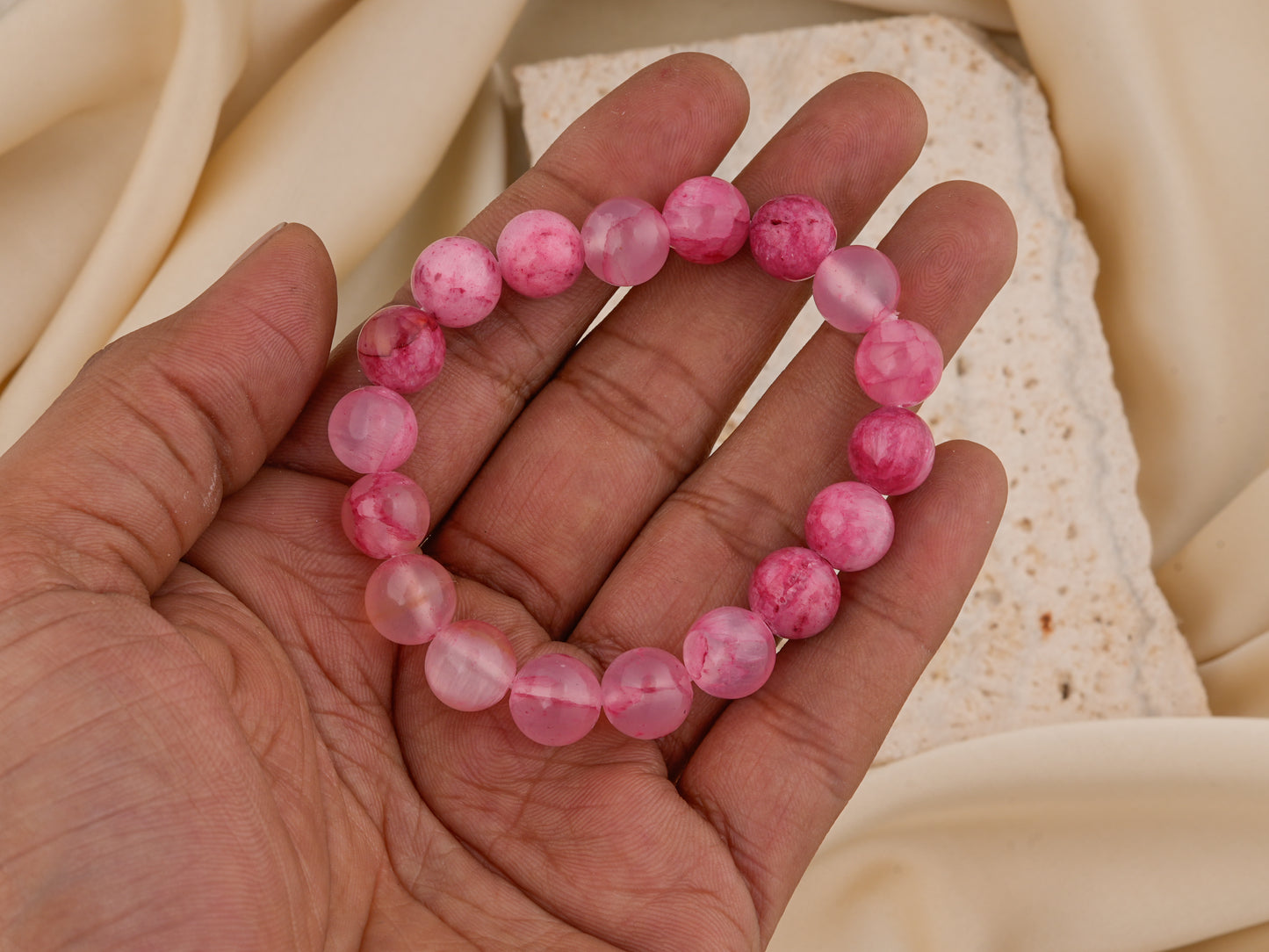 Pink Onyx Stretchable Bracelet