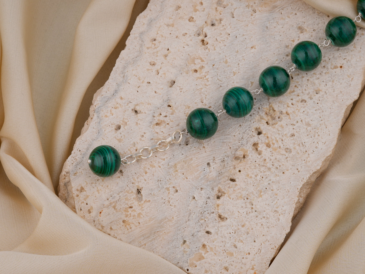 Malachite Silver Bracelet