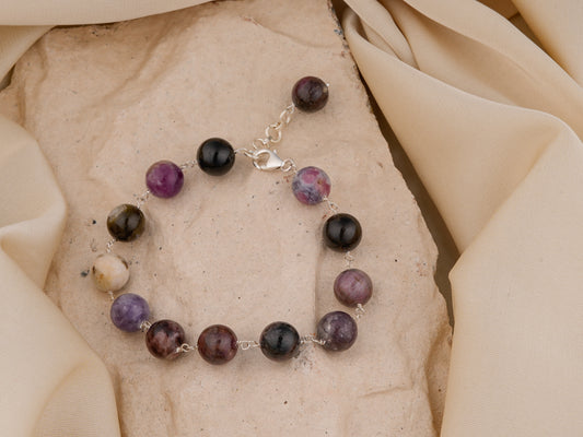 Multi Tourmaline Silver Bracelet