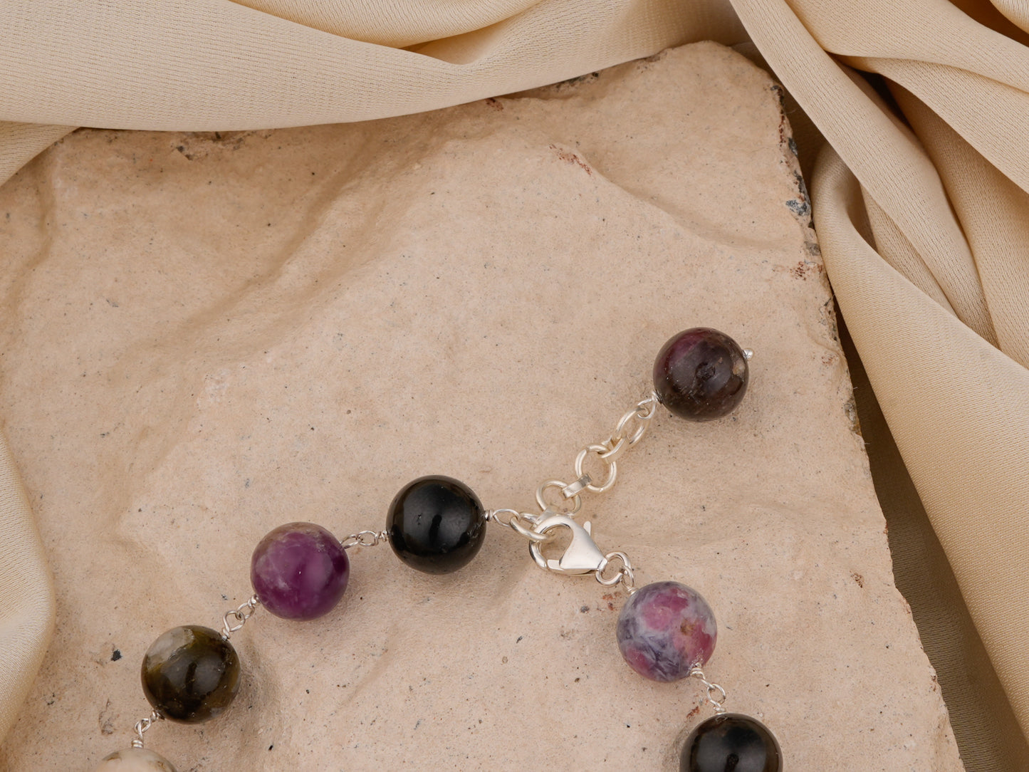 Multi Tourmaline Silver Bracelet