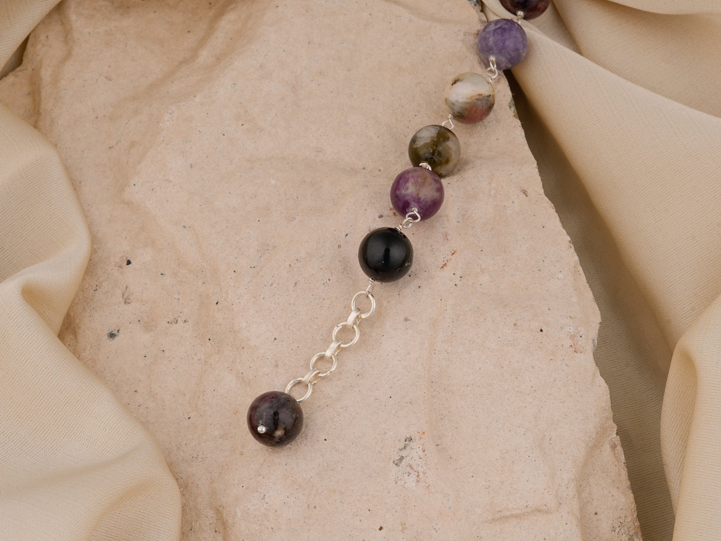 Multi Tourmaline Silver Bracelet