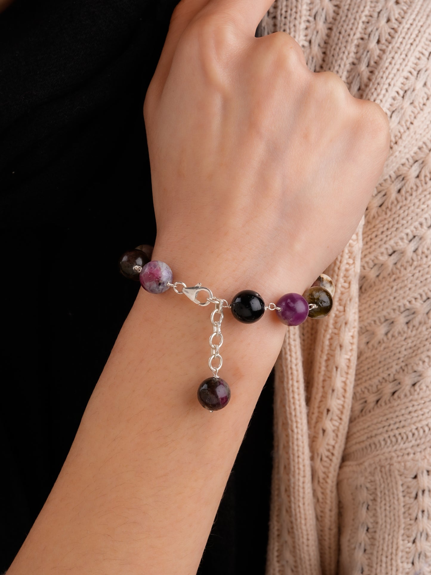 Multi Tourmaline Silver Bracelet