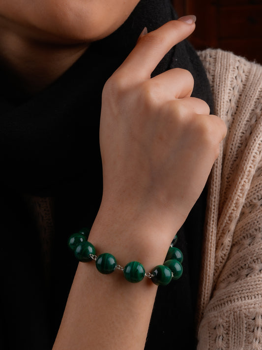 Malachite Silver Bracelet