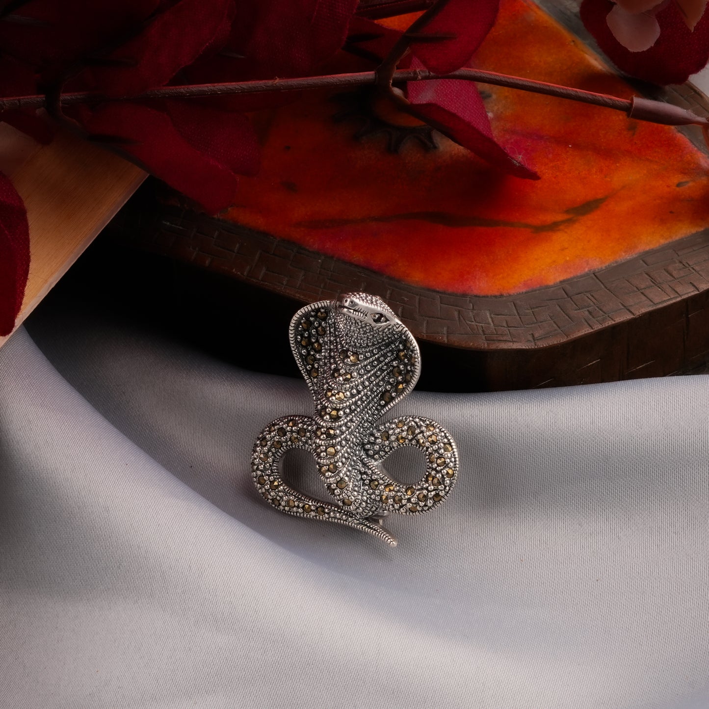 "The Cobra" Silver Brooch Cum Pendant