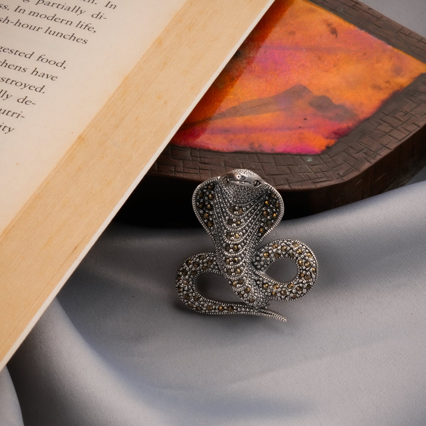 "The Cobra" Silver Brooch Cum Pendant