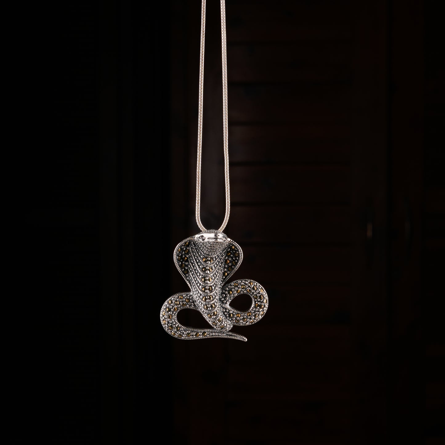 "The Cobra" Silver Brooch Cum Pendant