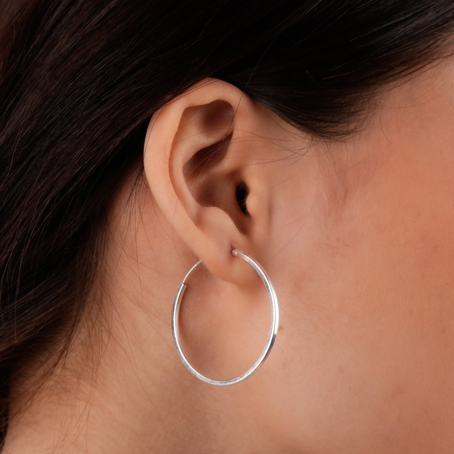 Sterling Silver Square Round Hoops