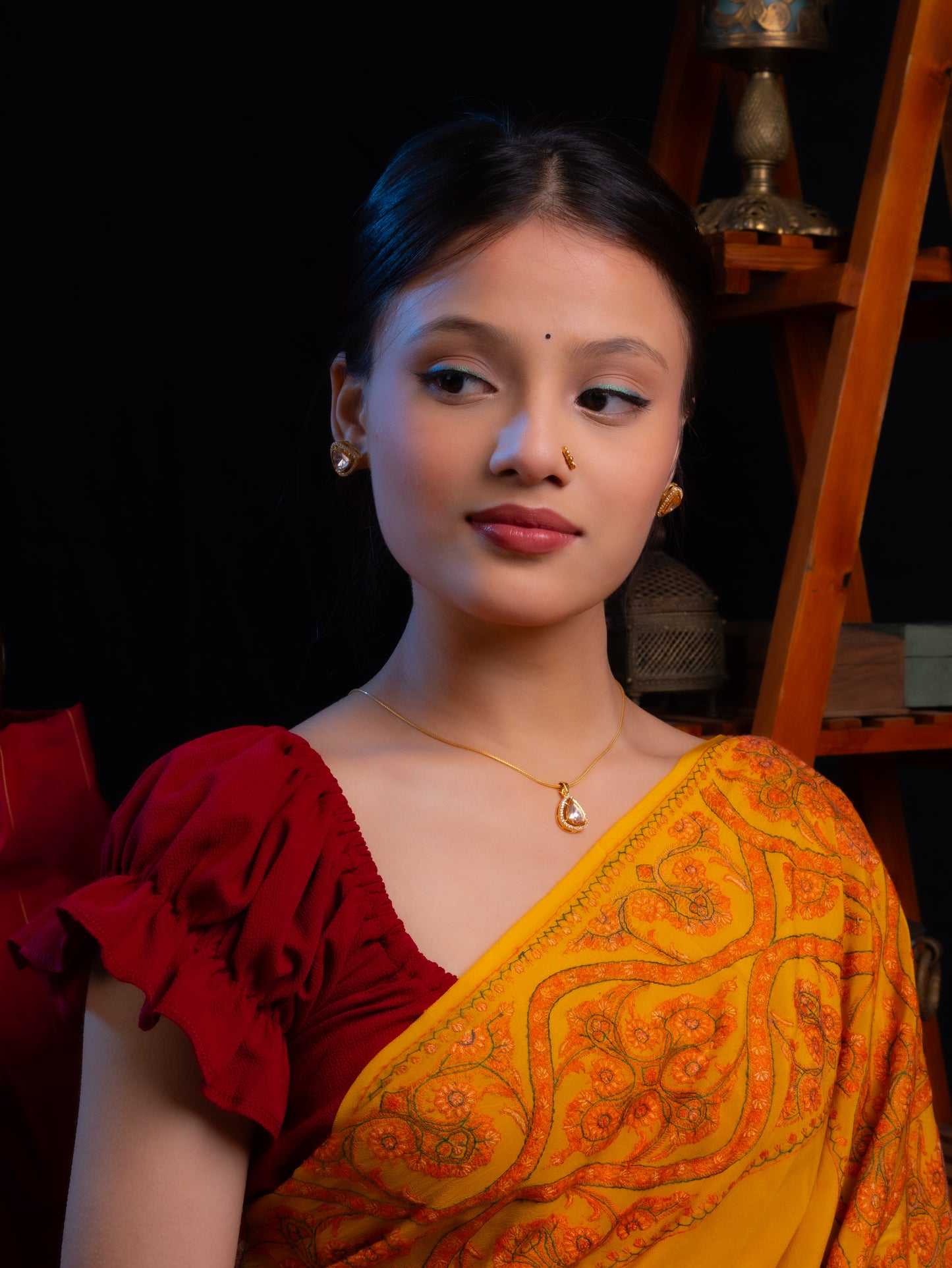 Kundan Gold Plated Silver Minimal Set
