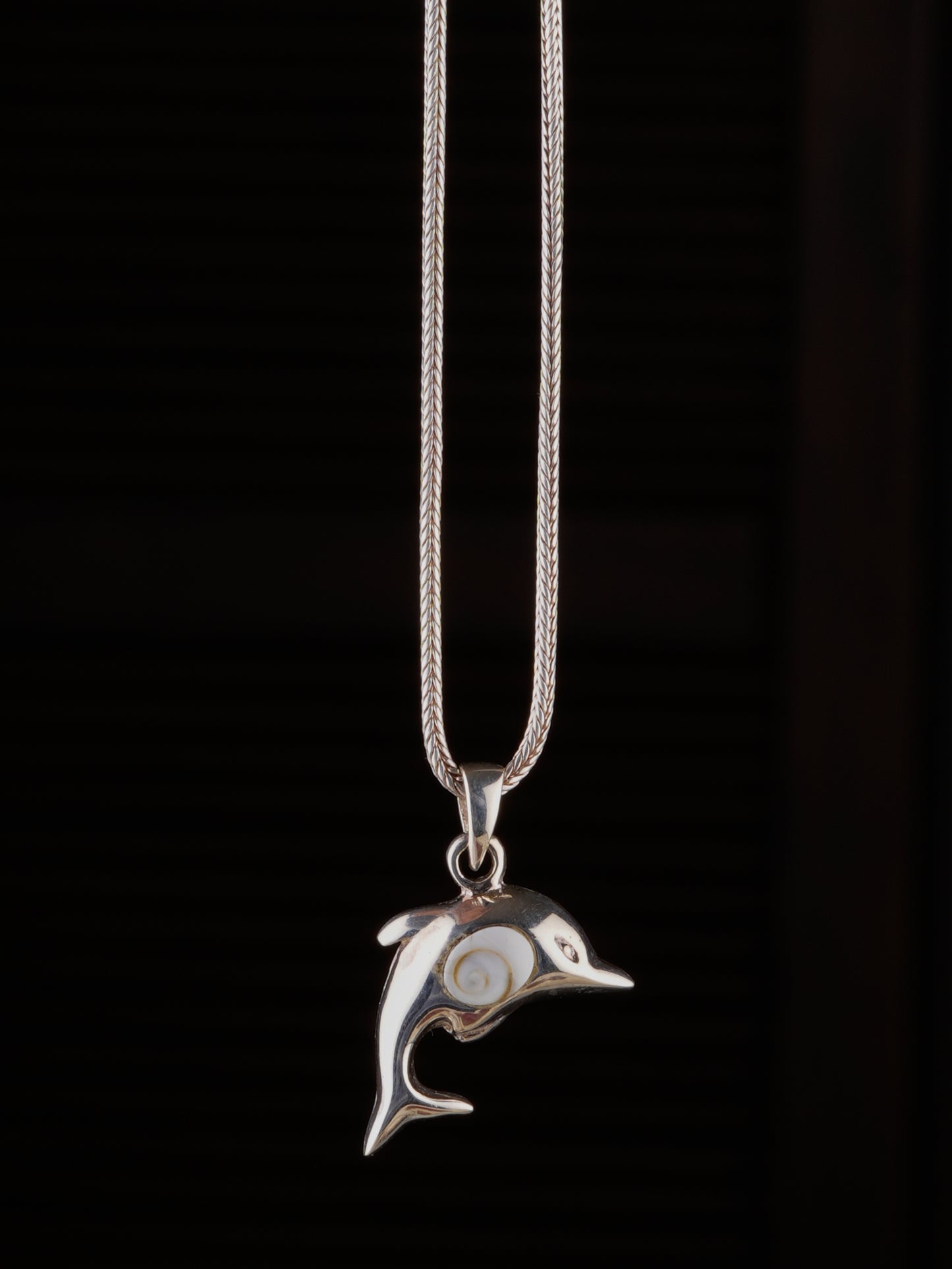 Gomati Chakra Silver Dolphin Pendant