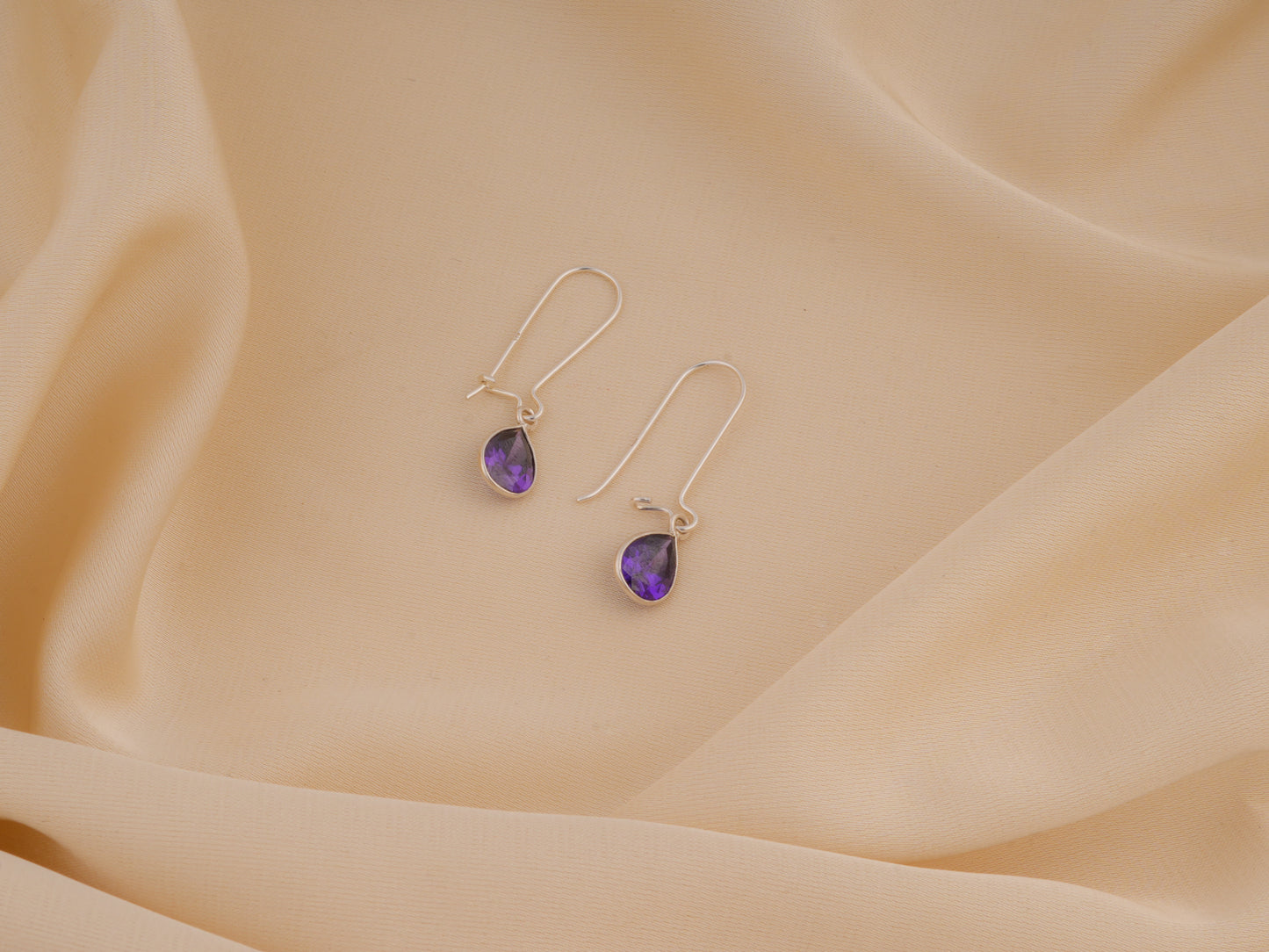 Amethyst Silver Drop Danglers