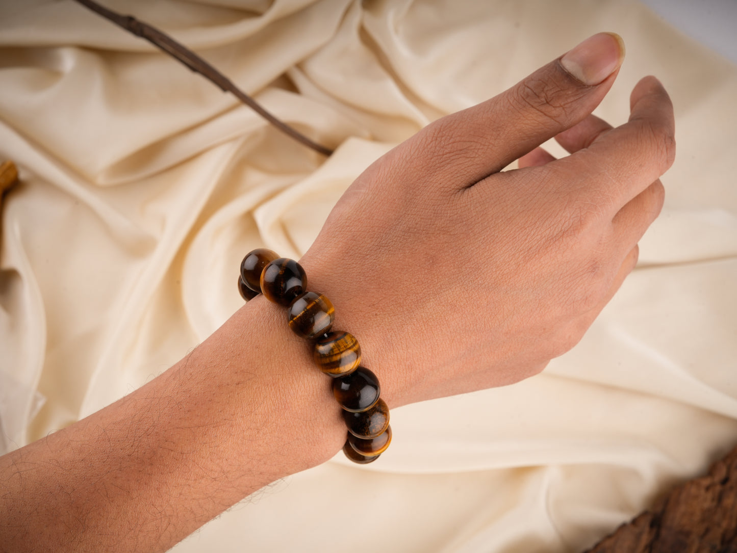 Tiger Stone Natural Gemstone Bracelet(14mm)