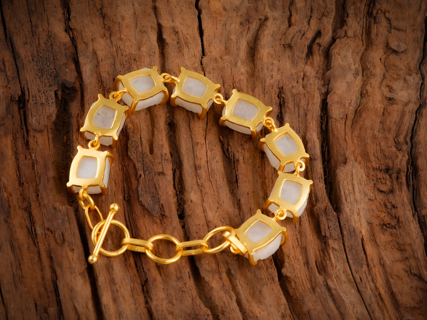 Uncut Moonstone Bracelet