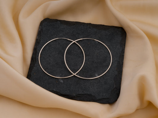 Plain Silver Hoops(50 mm)