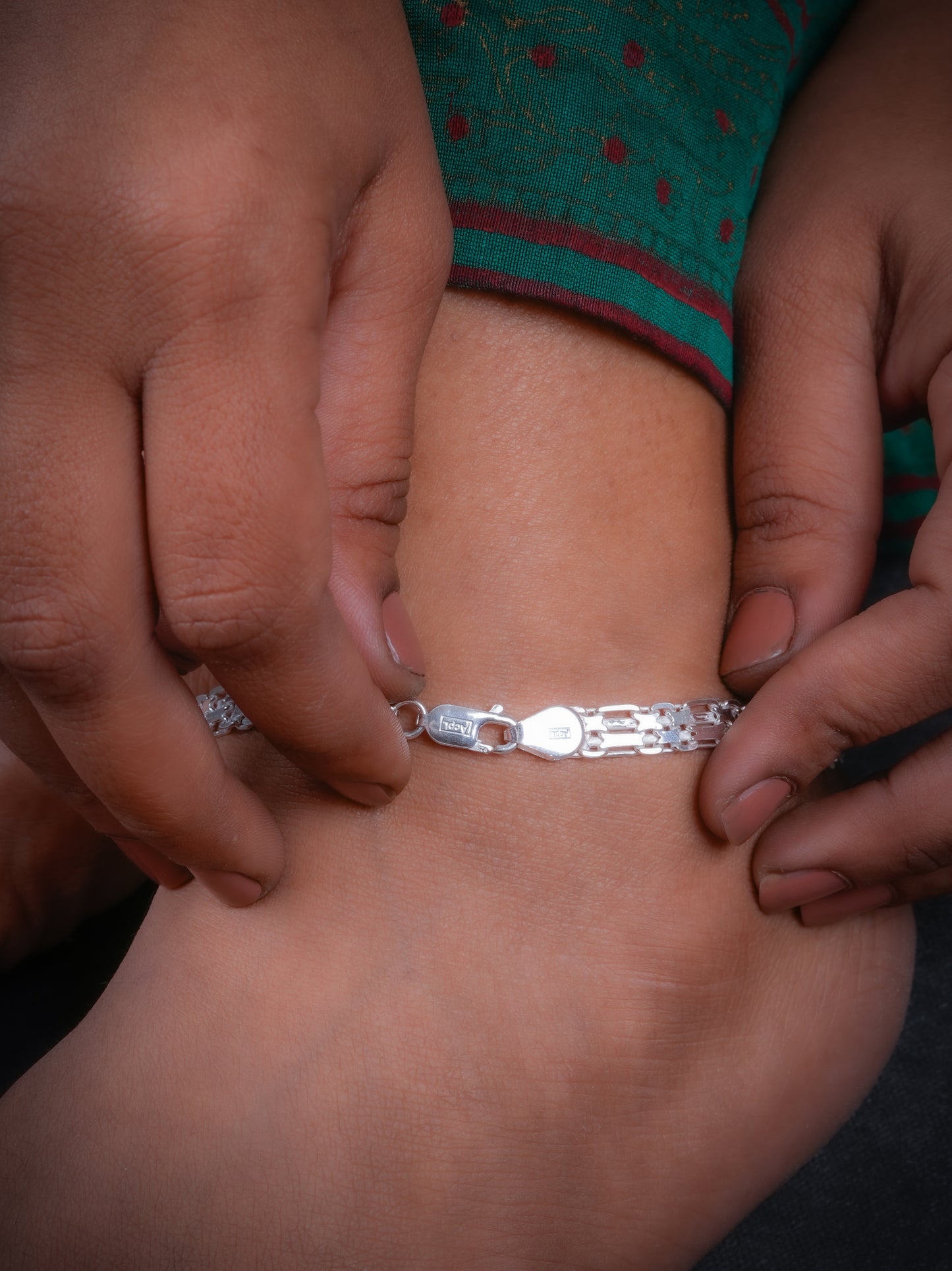 Silver Links Anklets