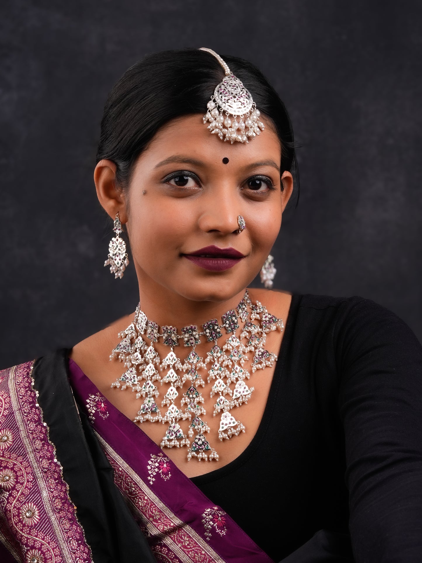 Gul Baano Purani Dilli Silver Necklace Set