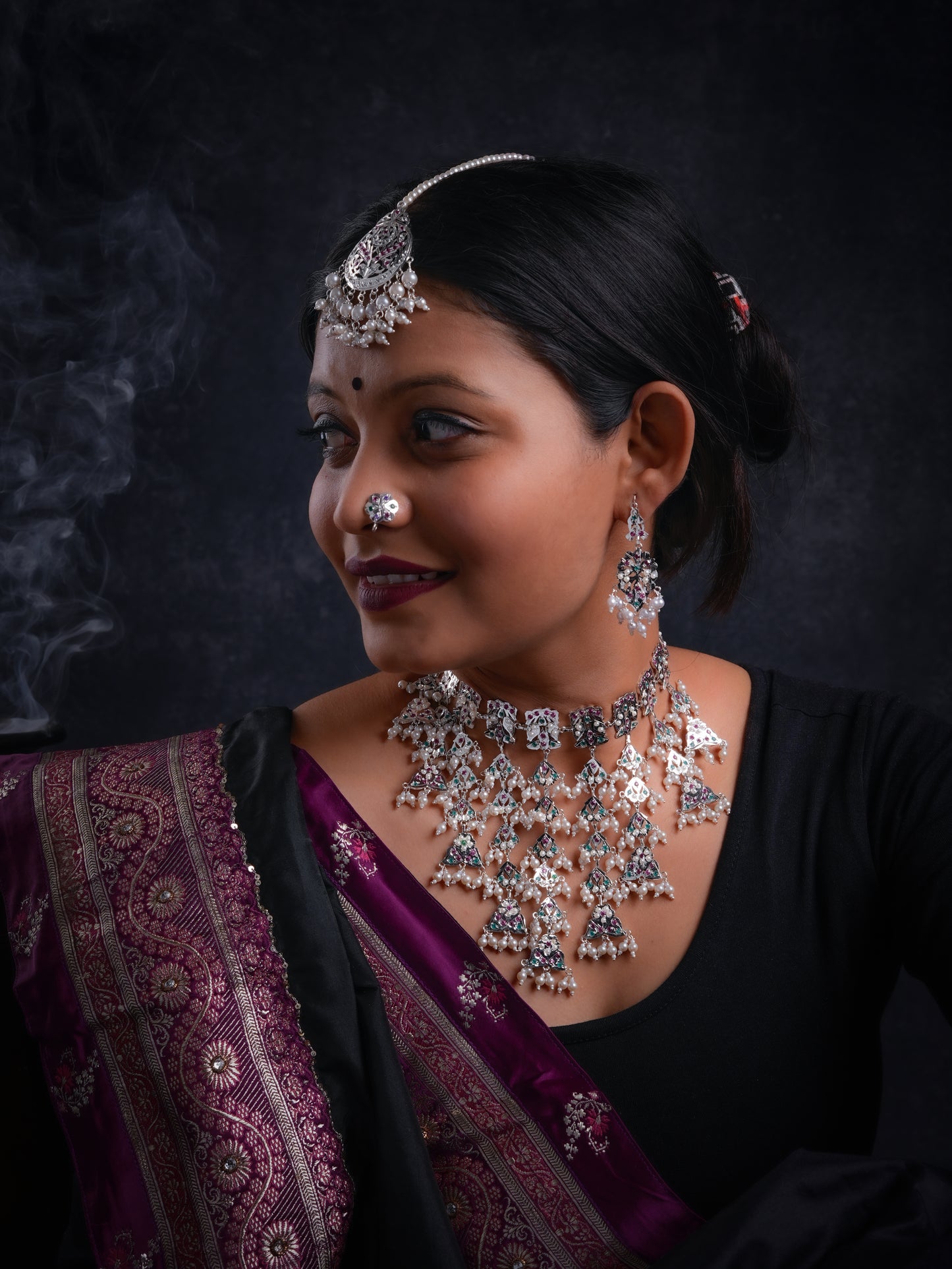 Gul Baano Purani Dilli Silver Necklace Set
