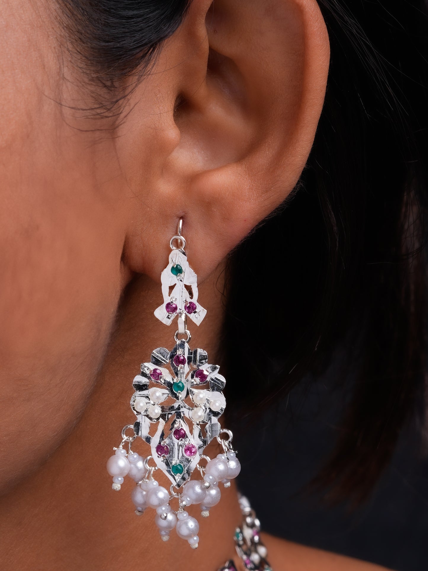 Gul Baano Purani Dilli Silver Necklace Set