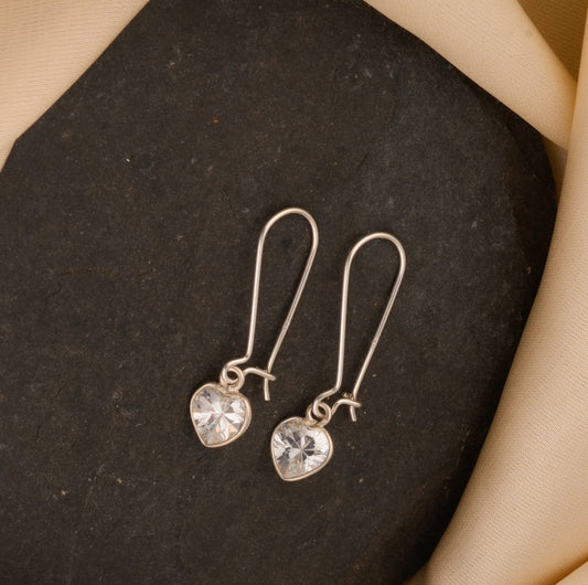 Quartz Heart Drop Dangler