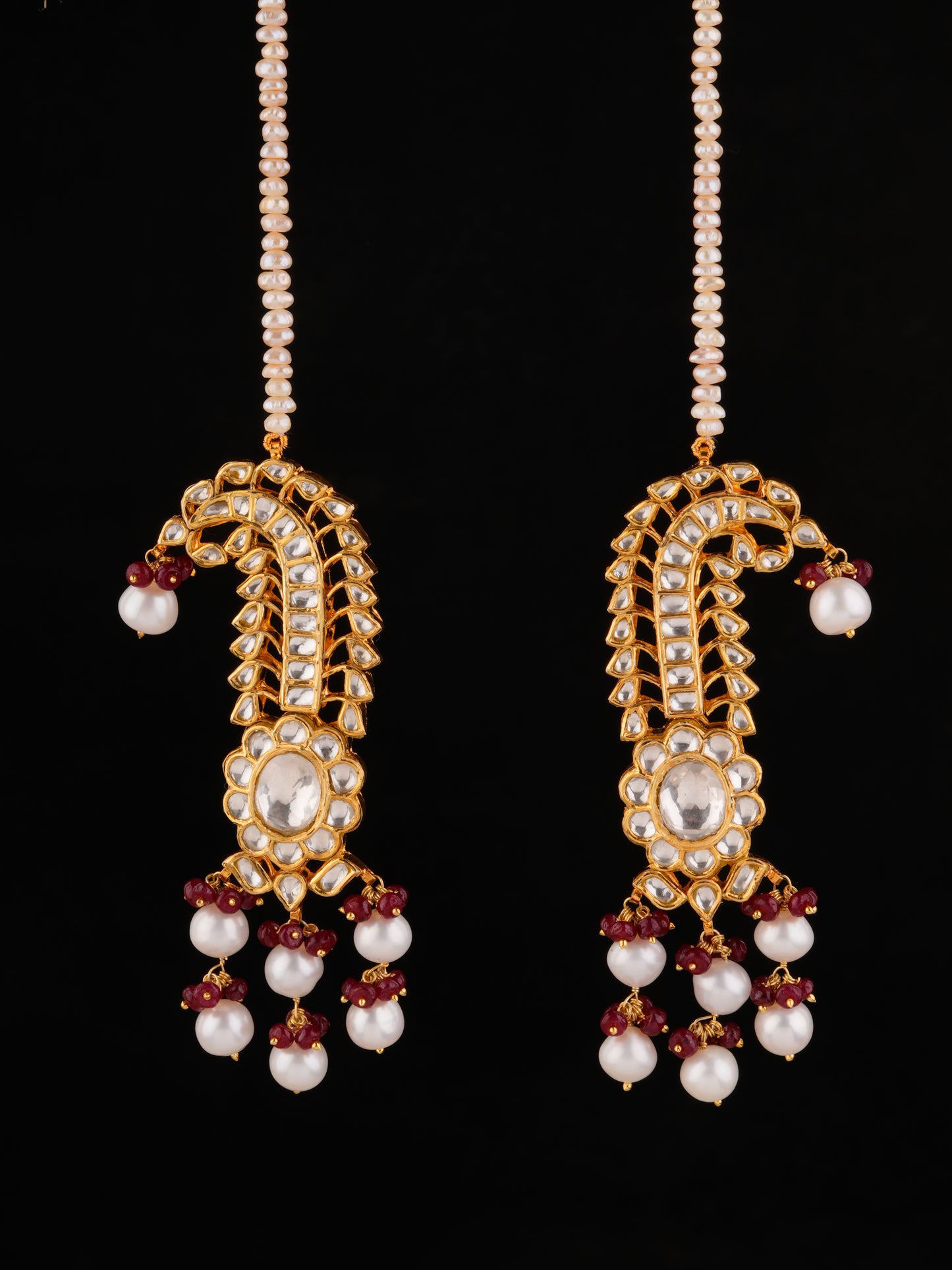 Royal Ruby Pearl Kundan Necklace Set