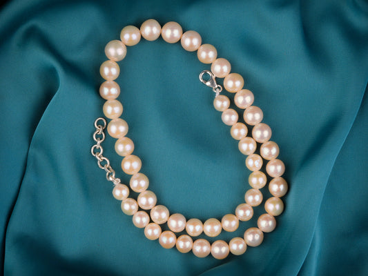 Classic AAA Beige Round Pearl Necklace(8mm)