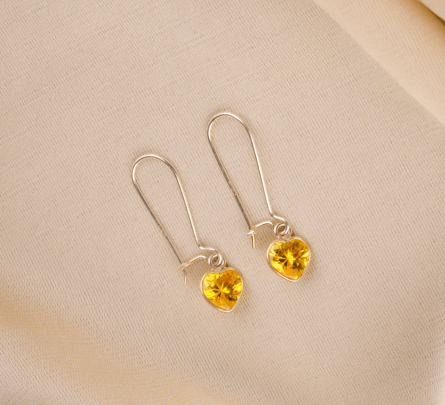 Sunny Yellow Heart Drop Dangler