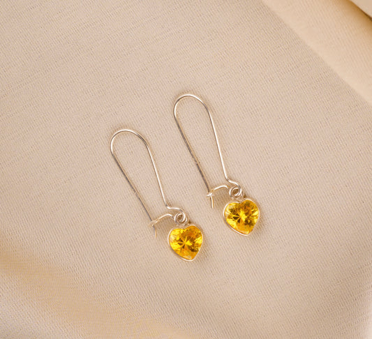 Sunny Yellow Heart Drop Dangler