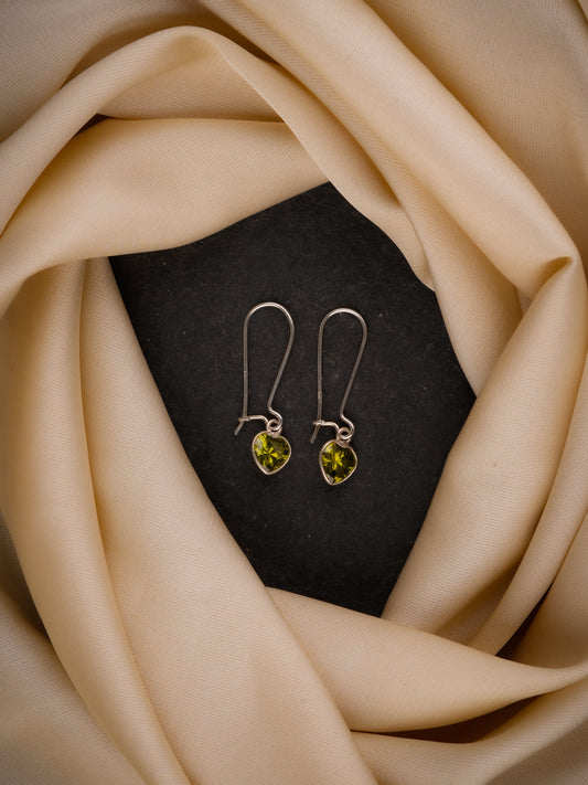 Peridot Heart Danglers