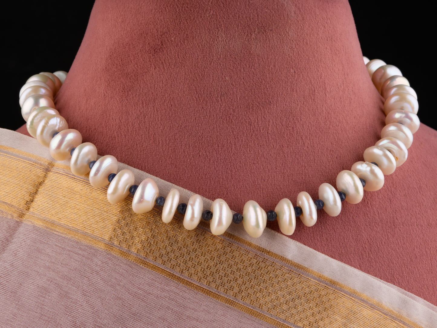 Freshwater Pearls And Iolite Necklace