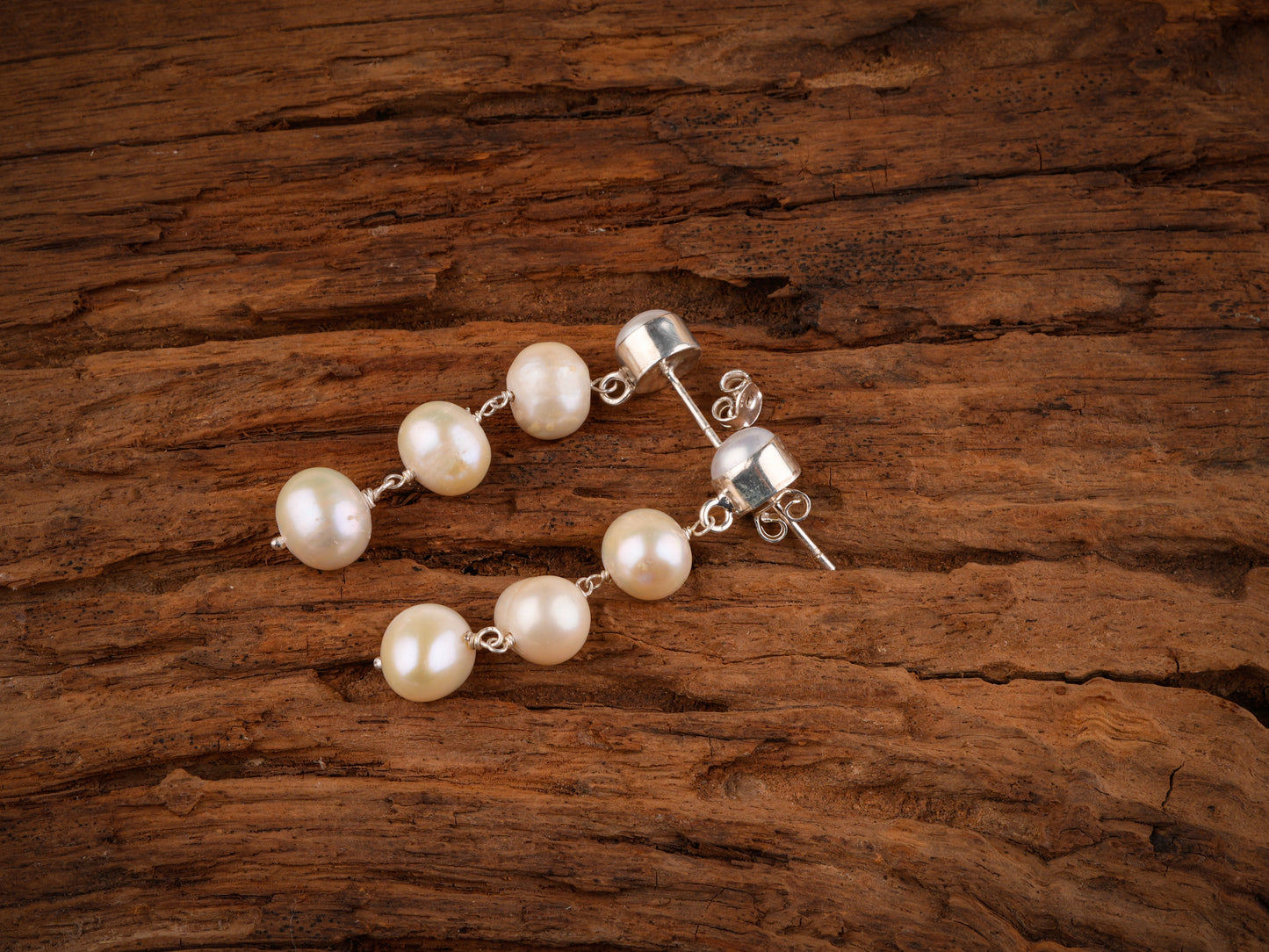 Freshwater Pearls In Silver Necklace Set