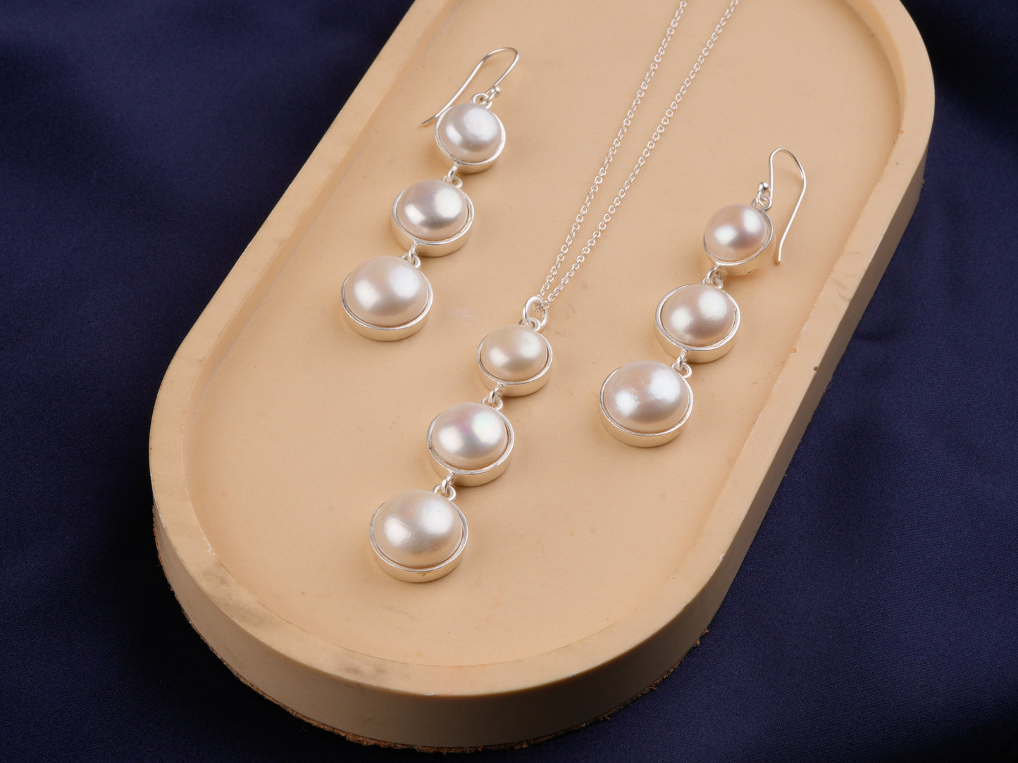 Glimmer Pearls Silver Set