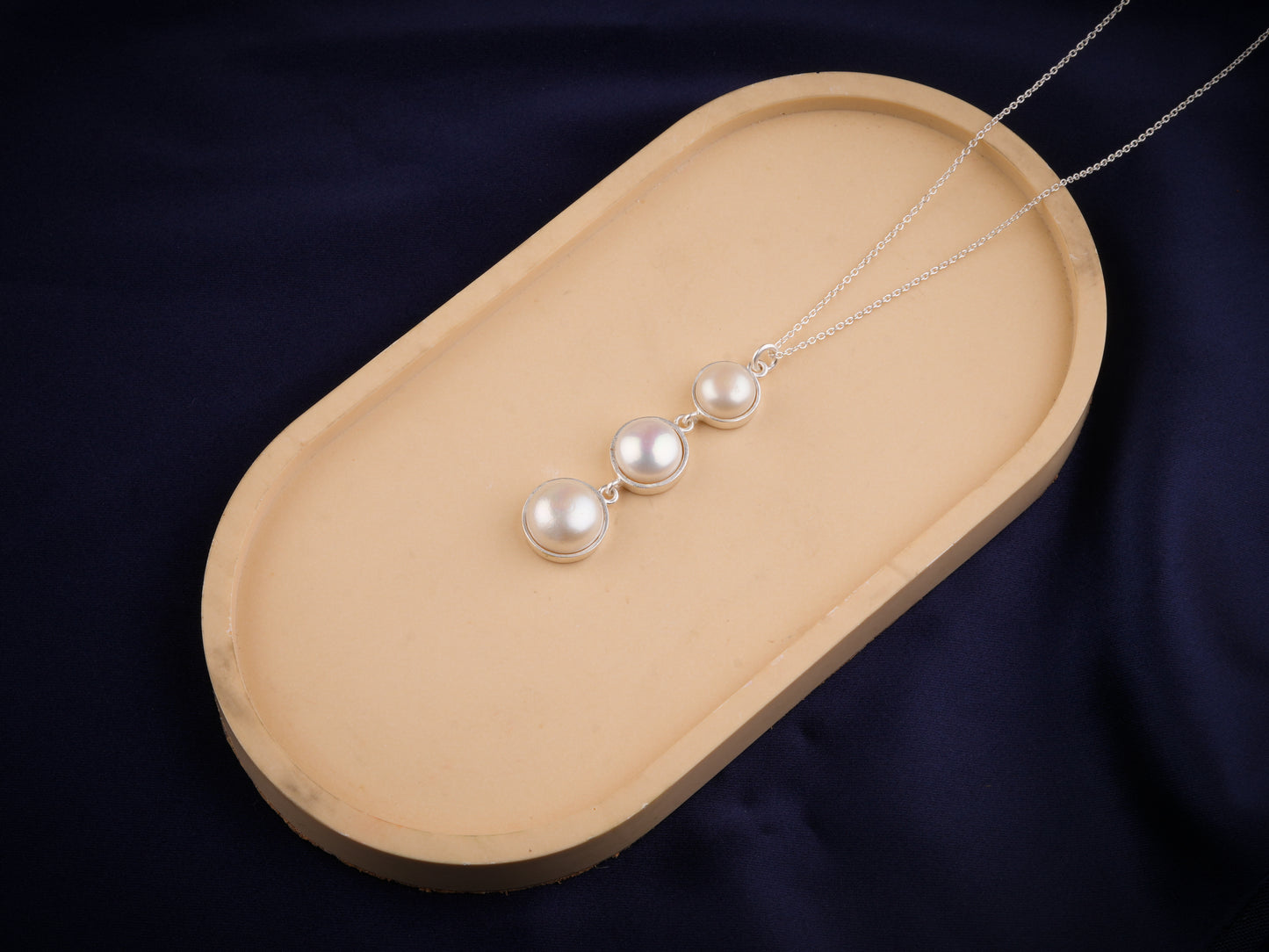 Glimmer Freshwater Pearl Silver Necklace